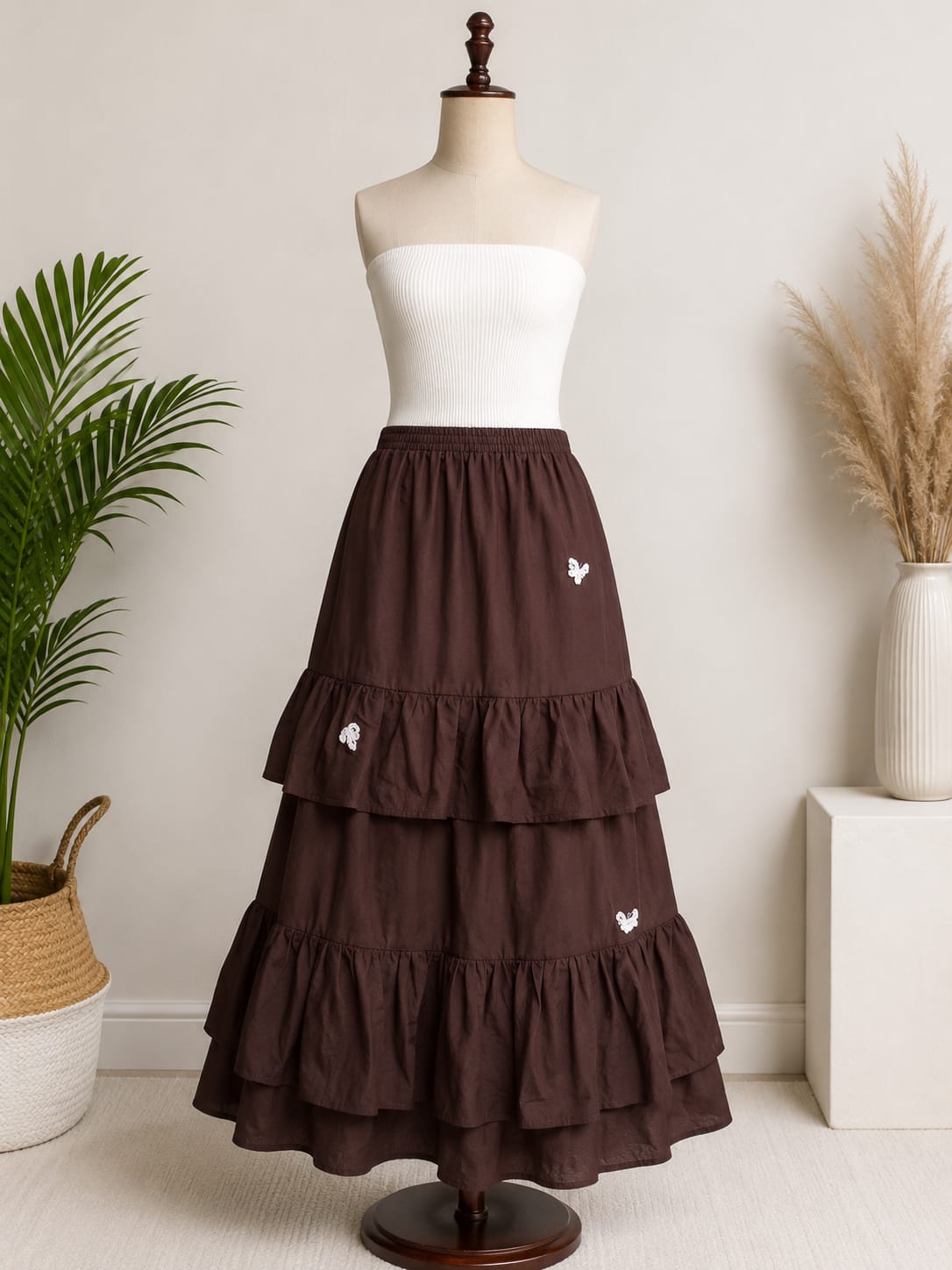 Women’s Black Tiered Ruffle Mini Skirt