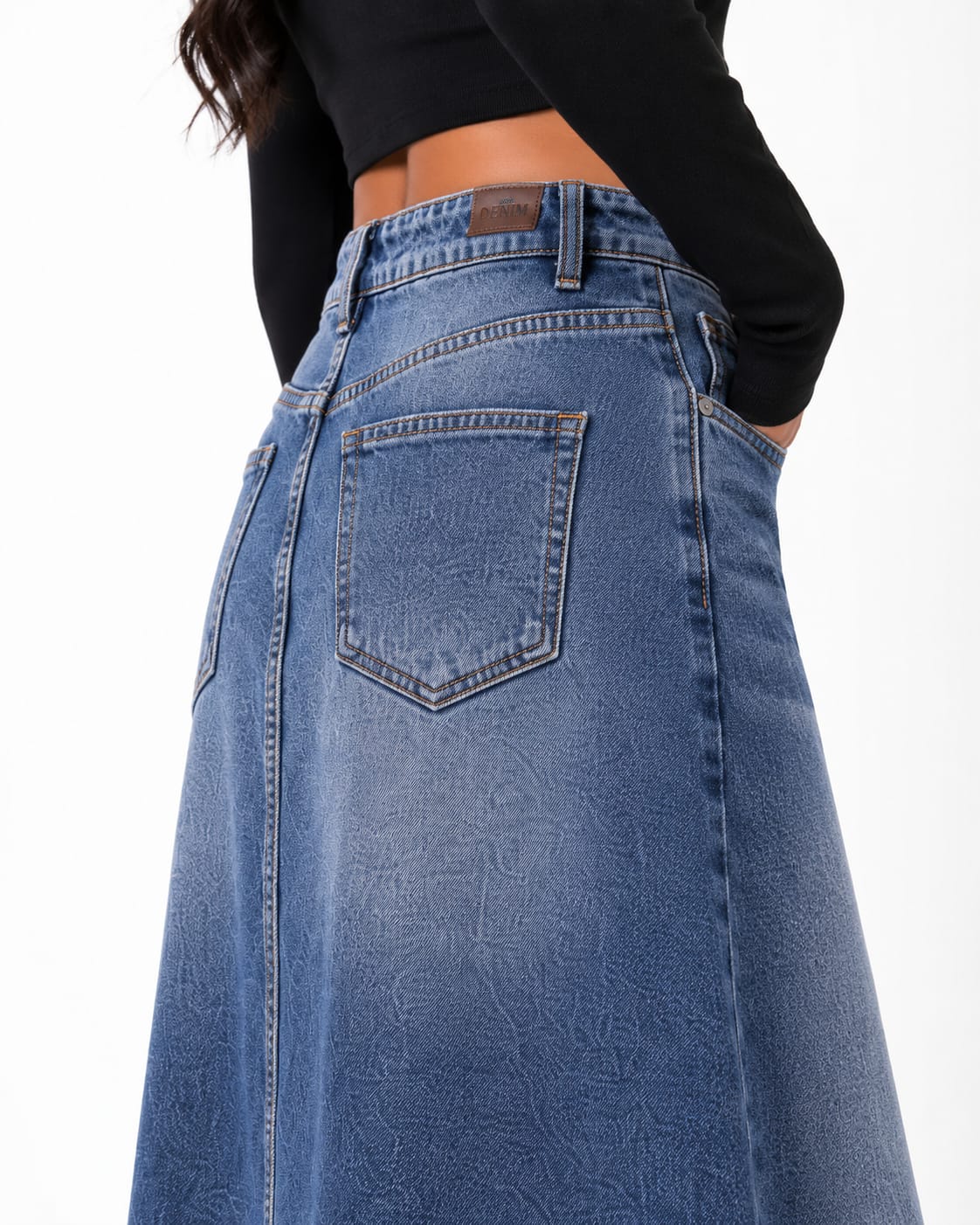 Women’s High-Waisted Denim Maxi Skirt