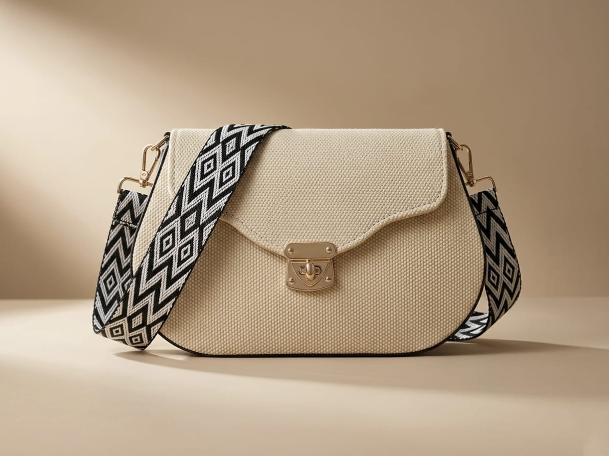 Elegant Textured Sling Bag with Designer Strap