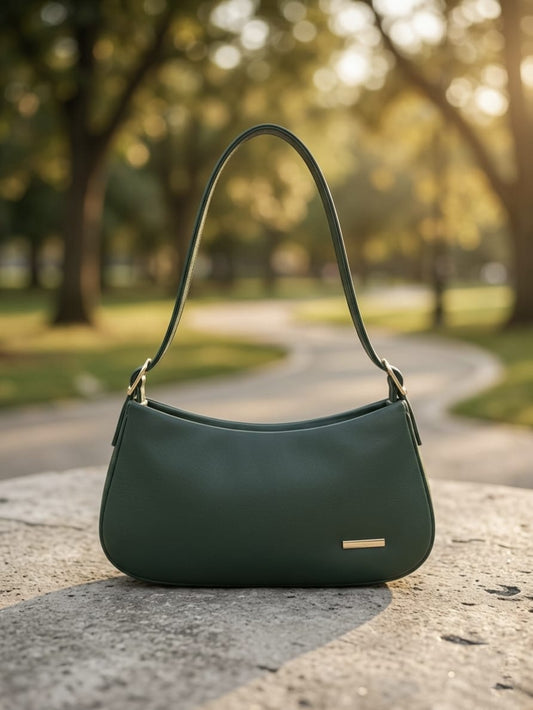 Women dark olive Moon Shoulder Bag