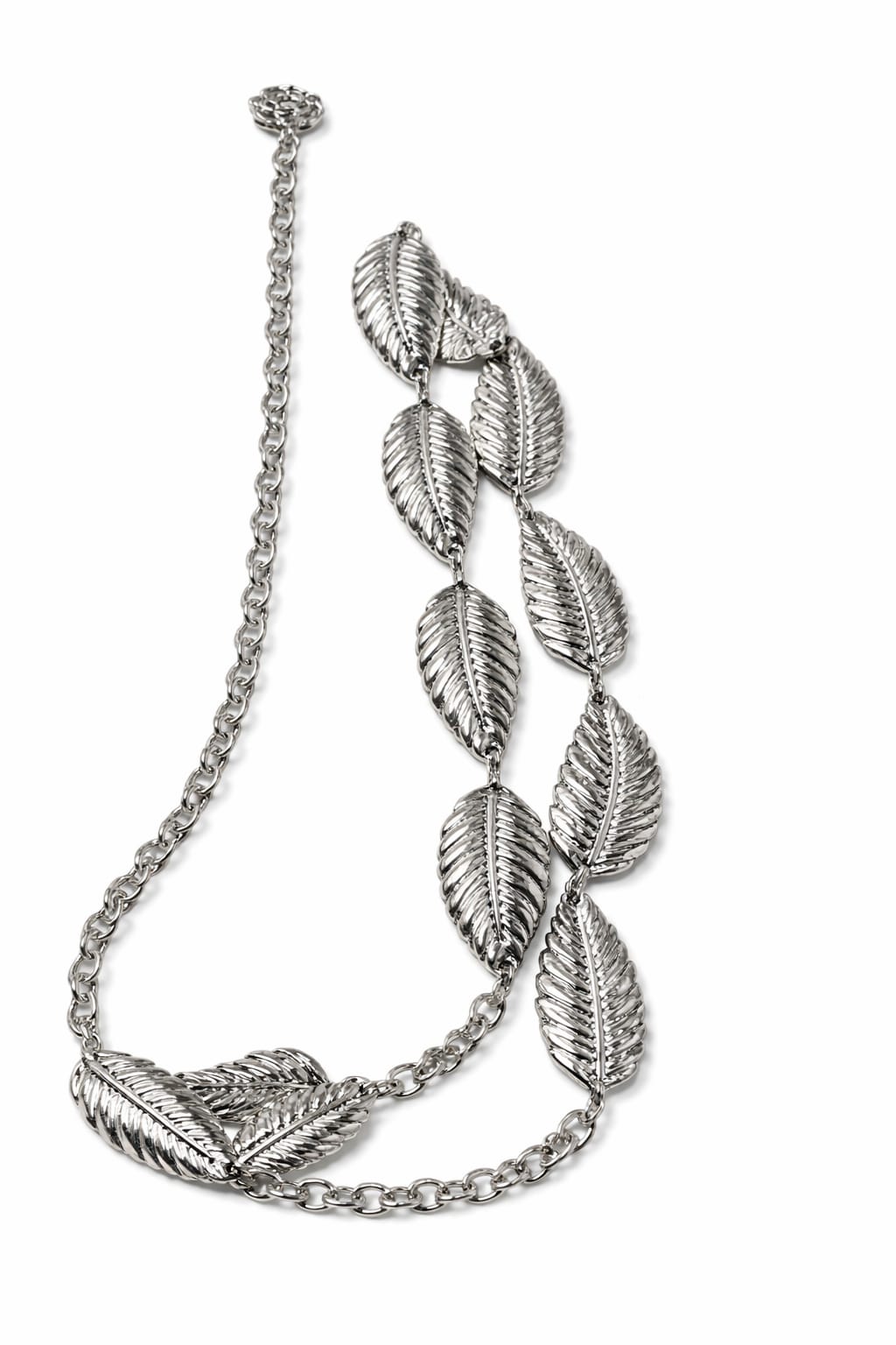 Women's Silver Leaf Chain Waist Belt