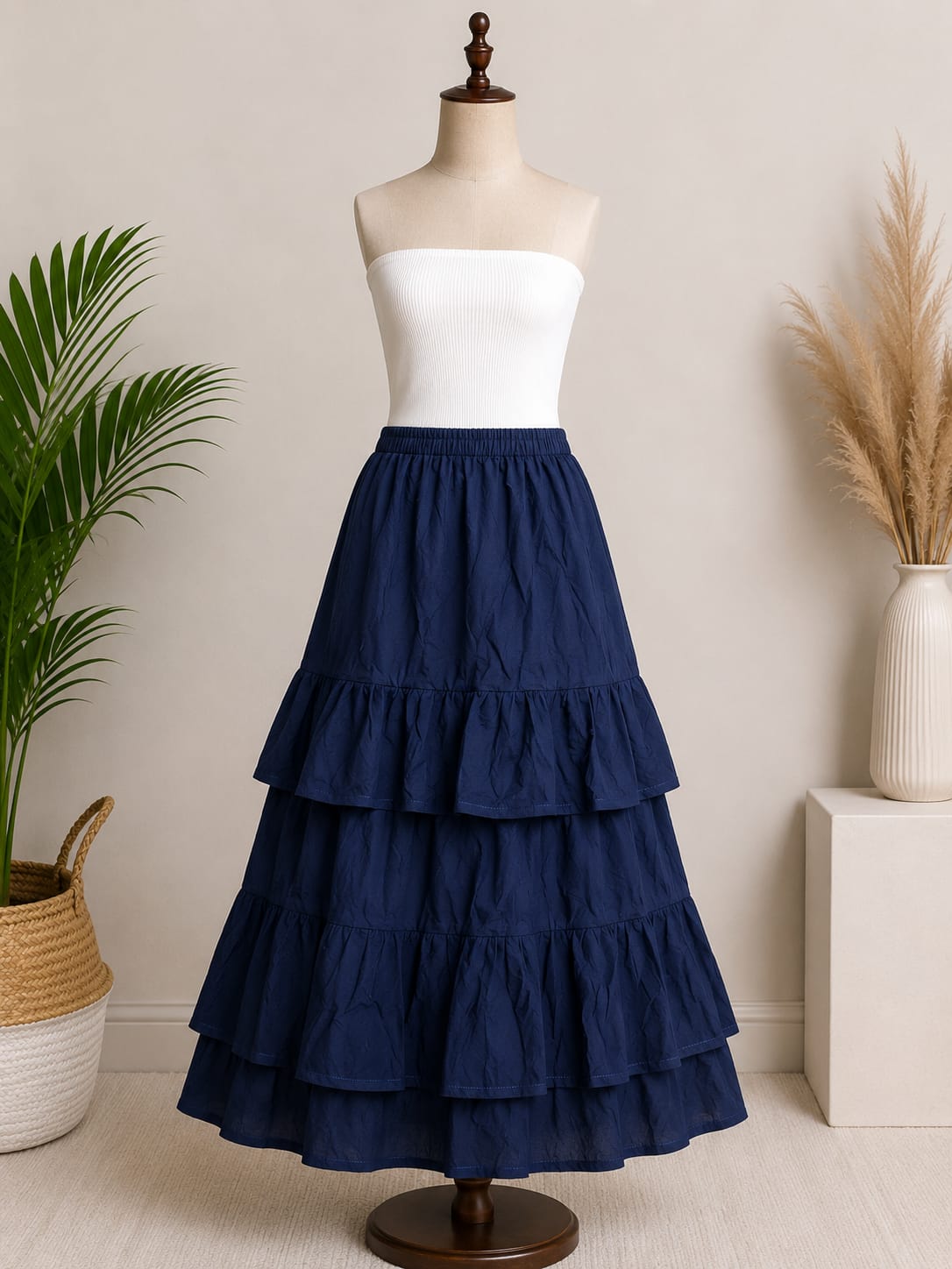Women’s Black Tiered Ruffle Mini Skirt