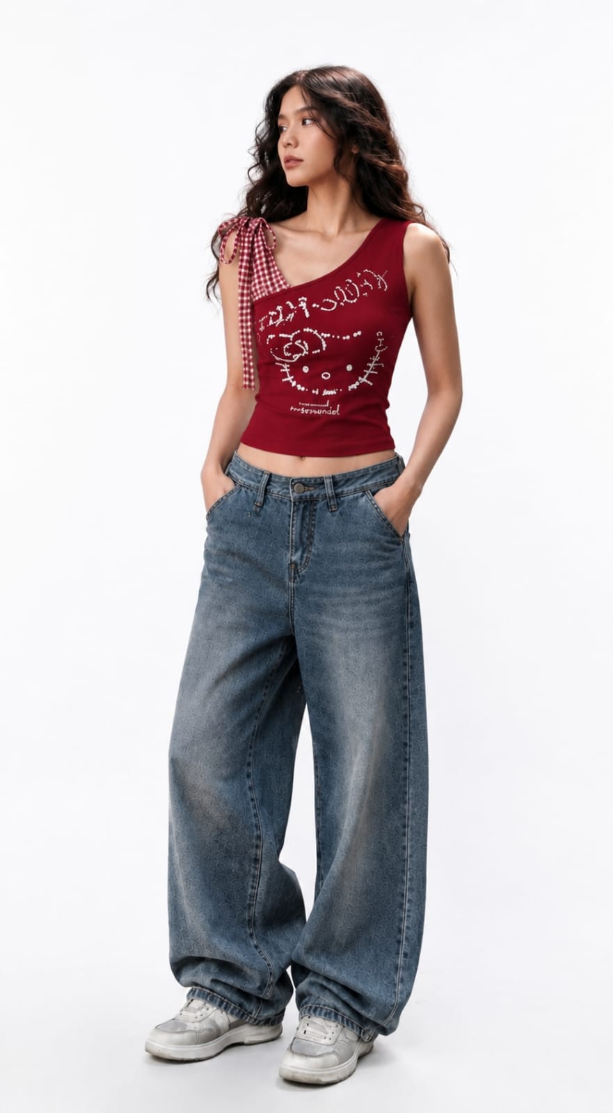 Lace Layered Tie Strap Top