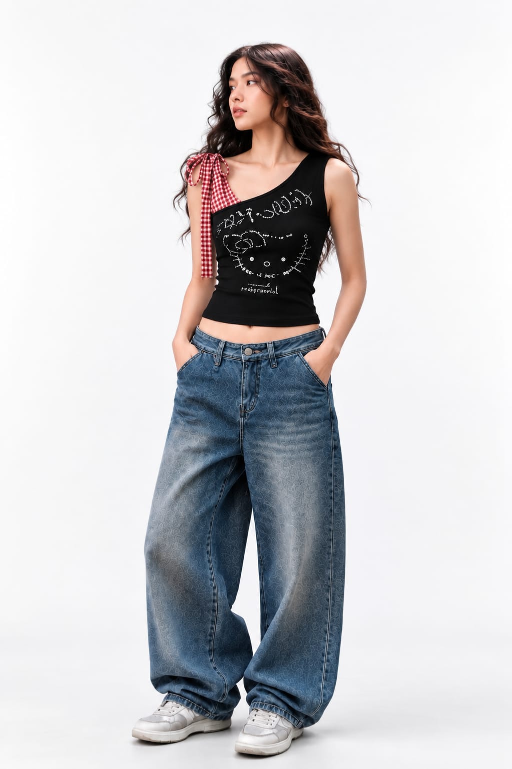 Lace Layered Tie Strap Top