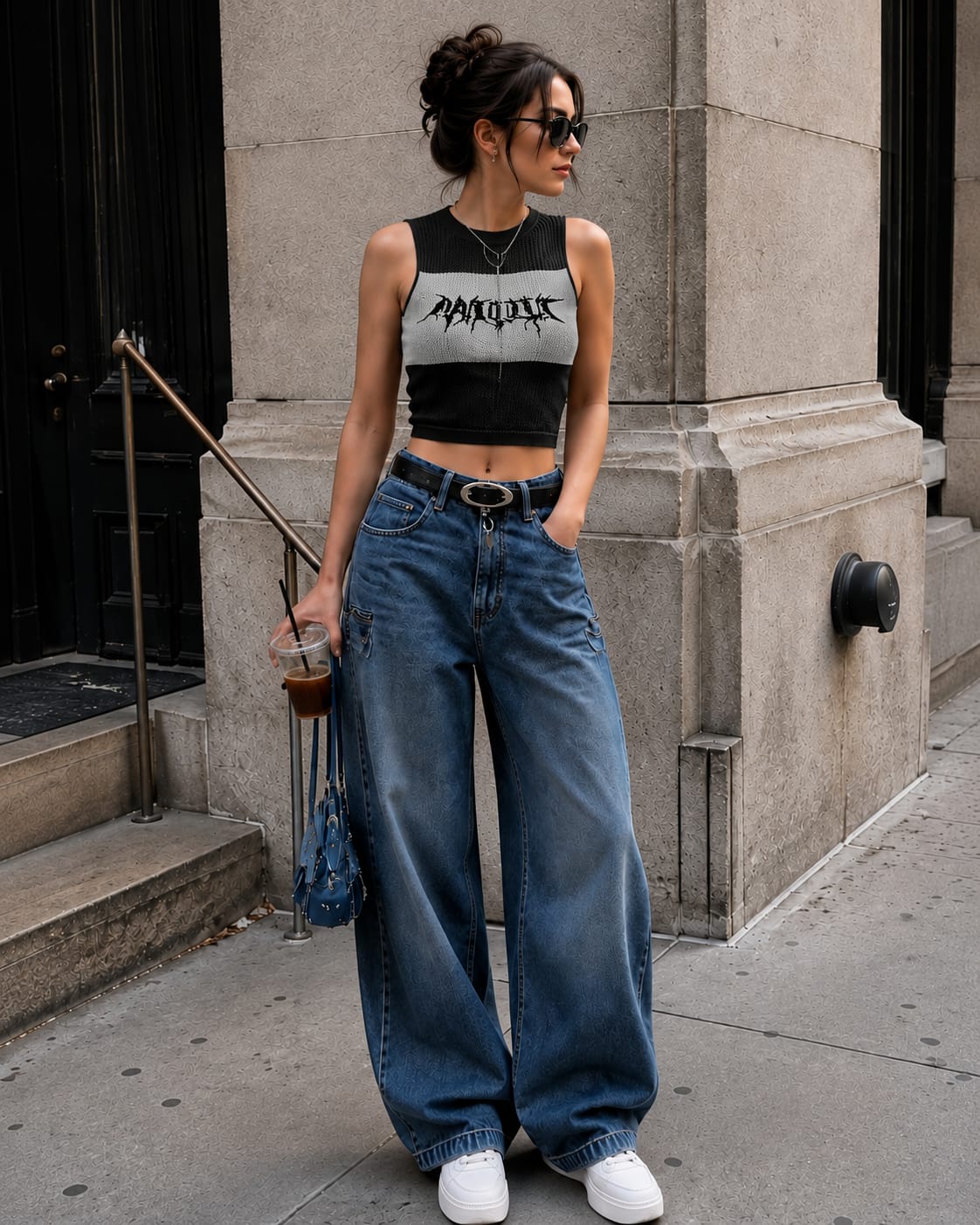 Women's Graphic Knit Crop Tank Top