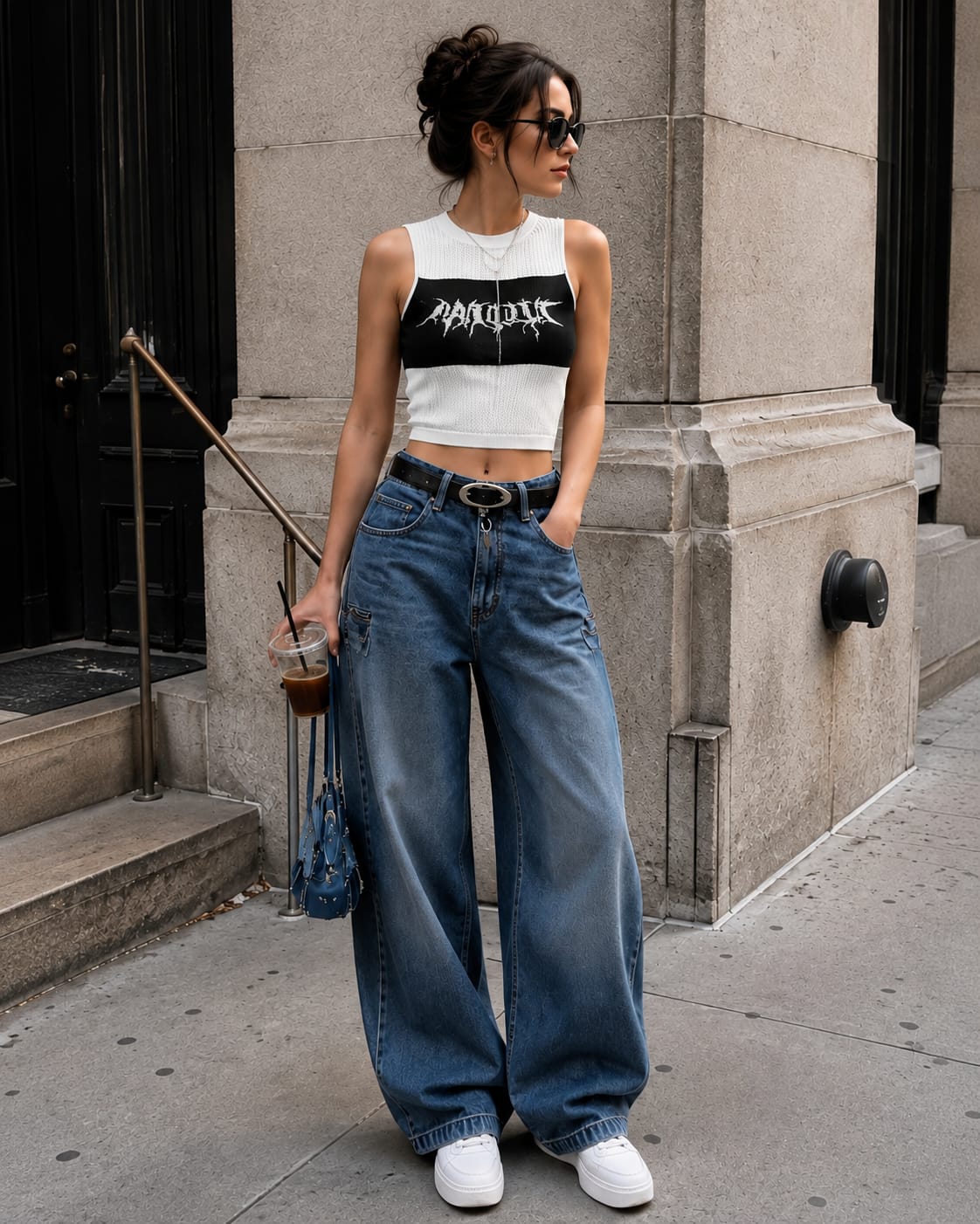 Women's Graphic Knit Crop Tank Top
