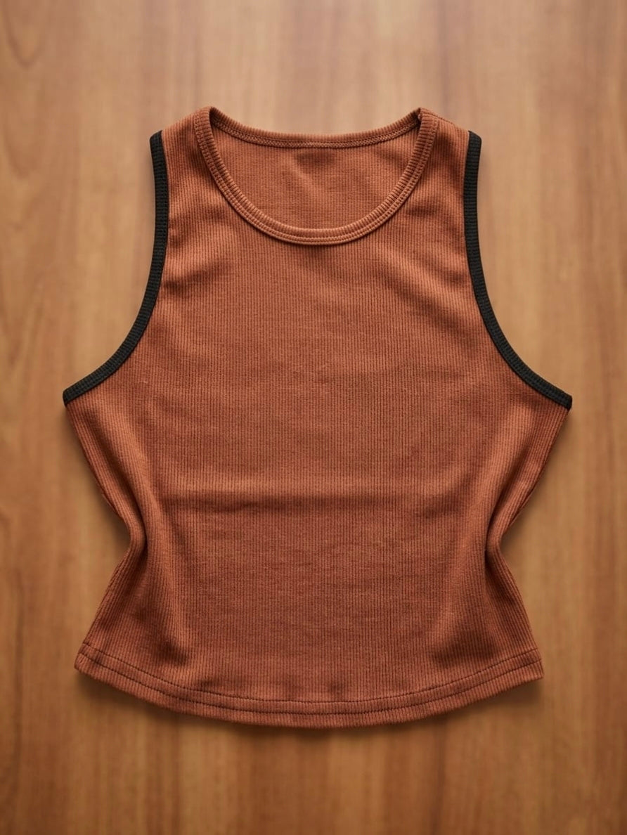 Women’s Ribbed Sleeveless Crop Top