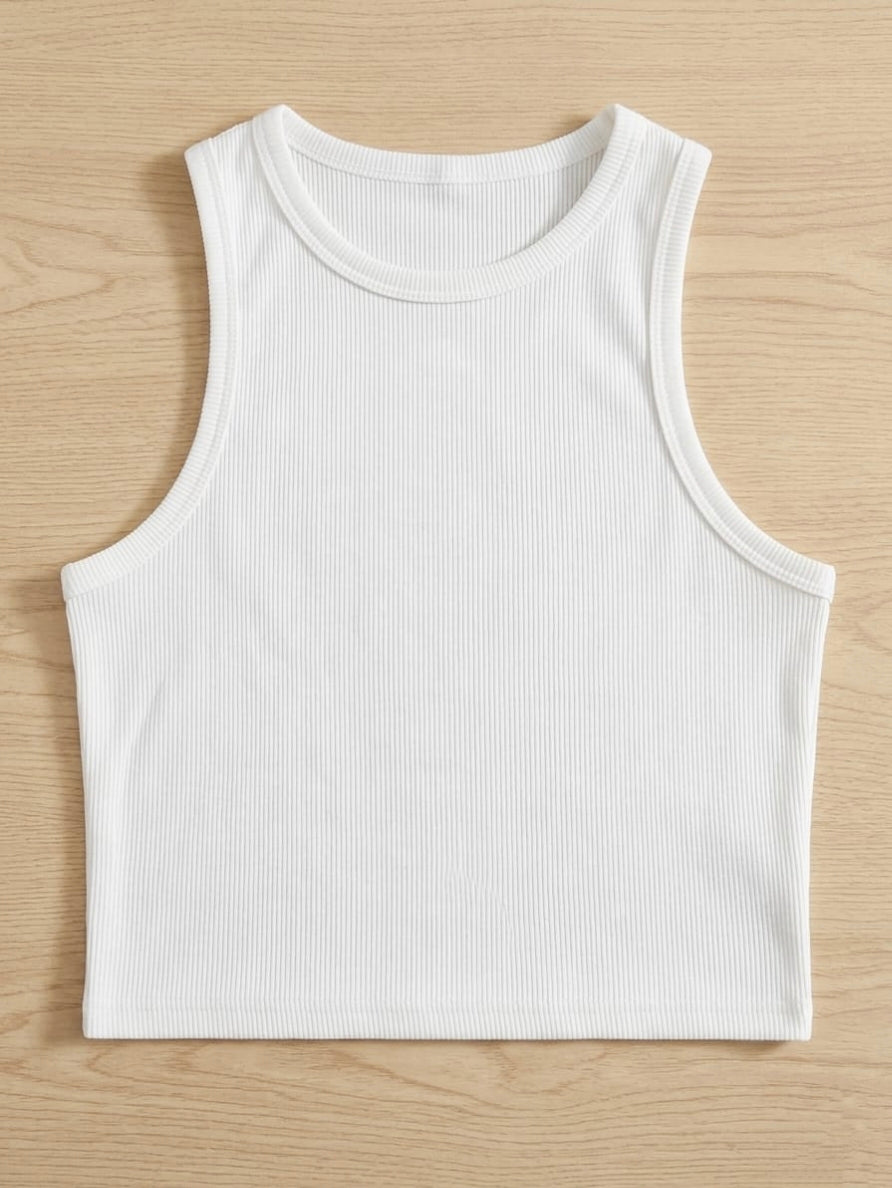 Women’s Ribbed Sleeveless Crop Top