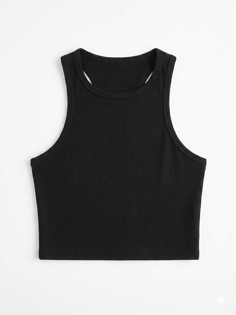 Women’s Ribbed Sleeveless Crop Top