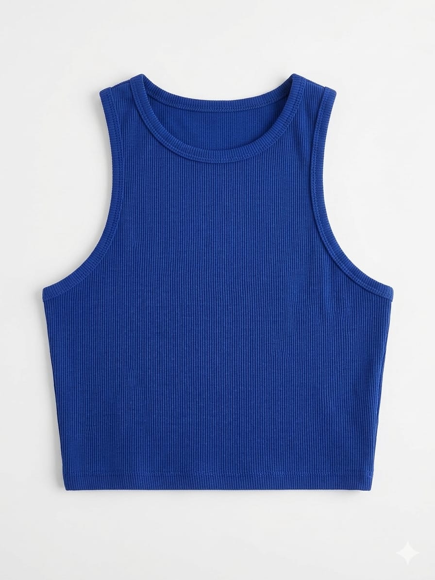 Women’s Ribbed Sleeveless Crop Top