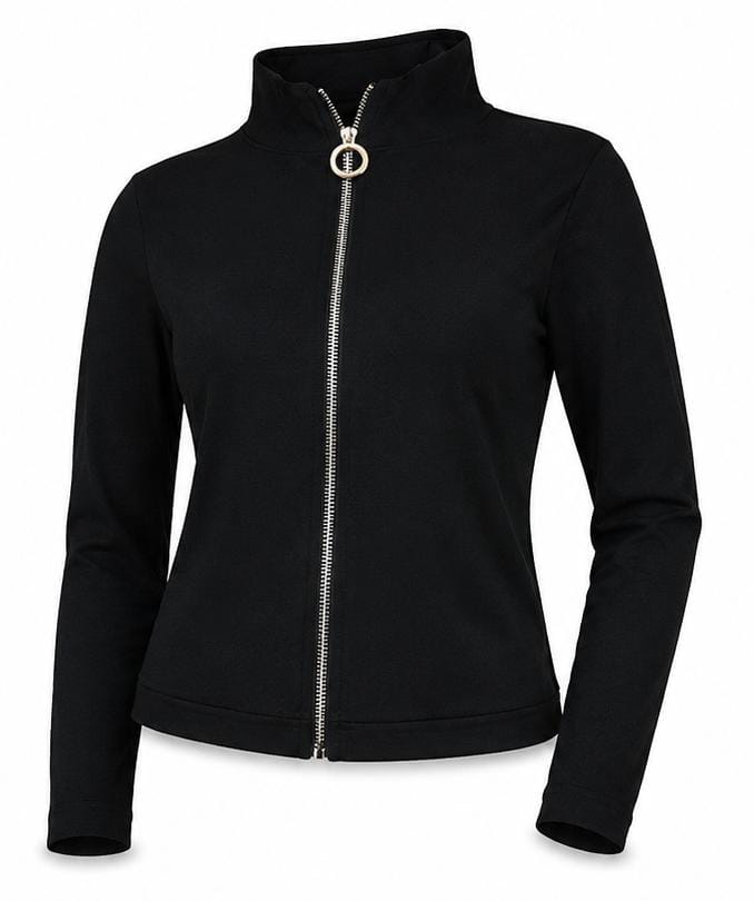 Women’s Black Full-Sleeve Zipper Jacket