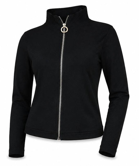 Women’s Black Full-Sleeve Zipper Jacket