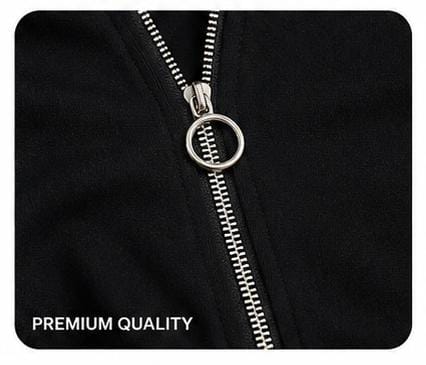 Women’s Black Full-Sleeve Zipper Jacket